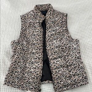 Westbound Leopard Print Puffer Vest